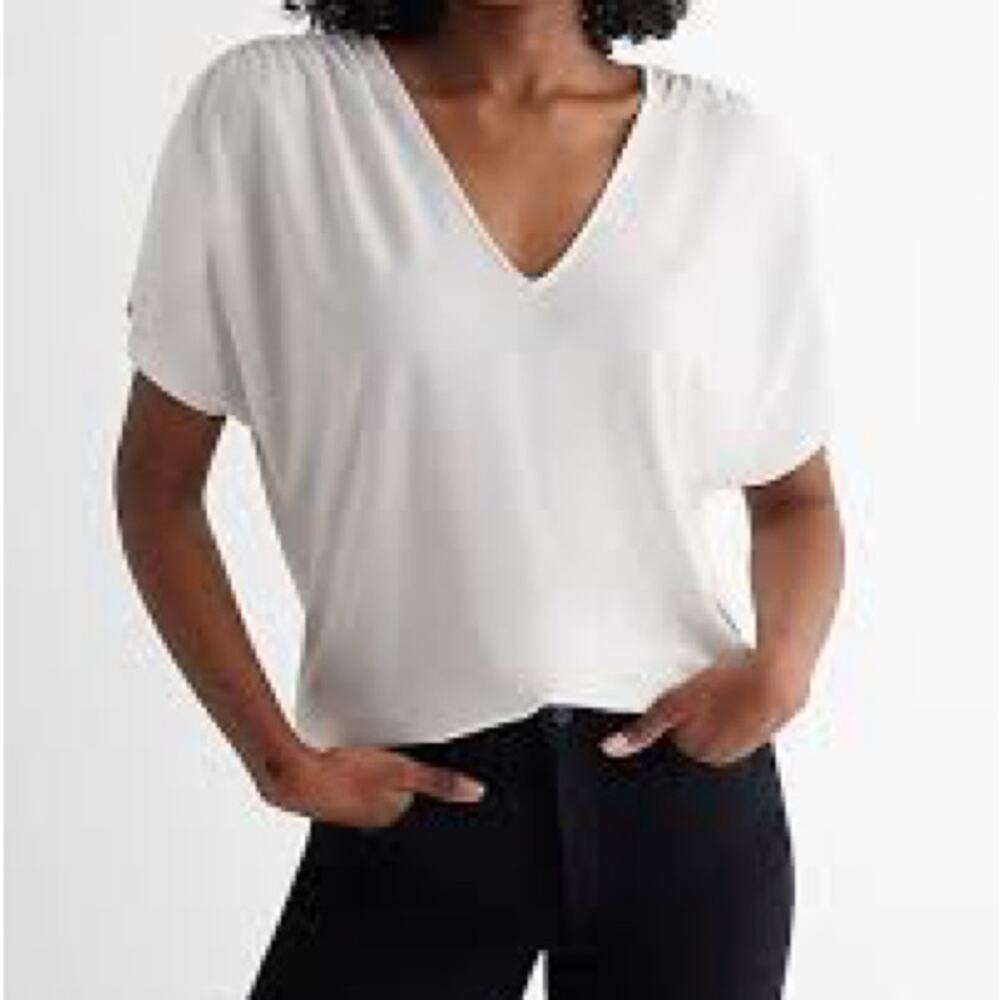 Express White V-Neck Women's Top size XS